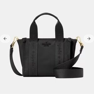 NWT Kate Spade Kip Mini Tote in black nylon Brand New